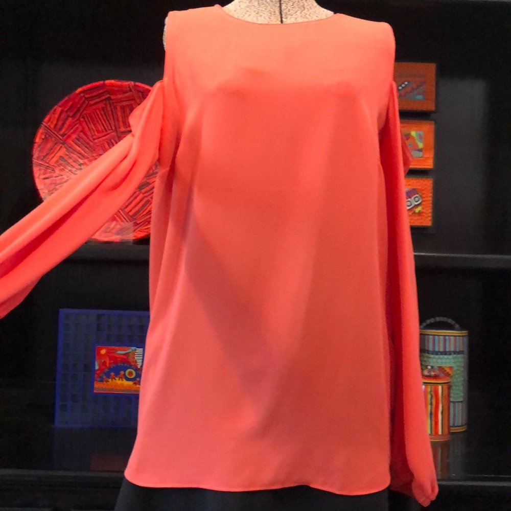 Ann Taylor Coral cold shoulder top